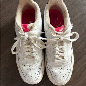 Nike White and Pink Sneakers Air Force 1